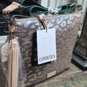 Consuela Tan Leather Accent